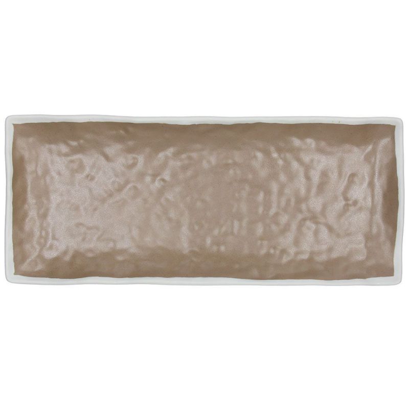 bandeja rectangular marron/beige 39cm