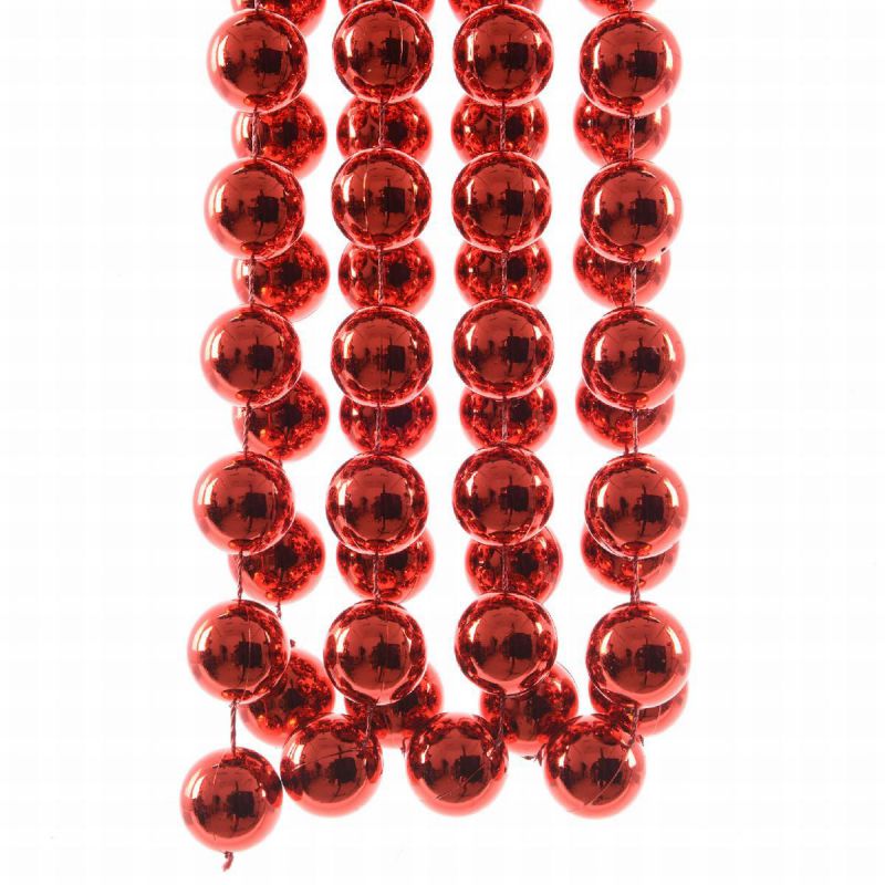 guirnalda perlas rojo brillo 270x2cm