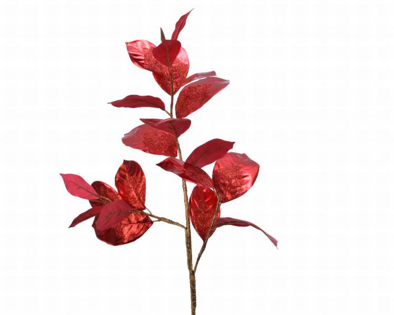 vara hojas 92cm rojo brillo