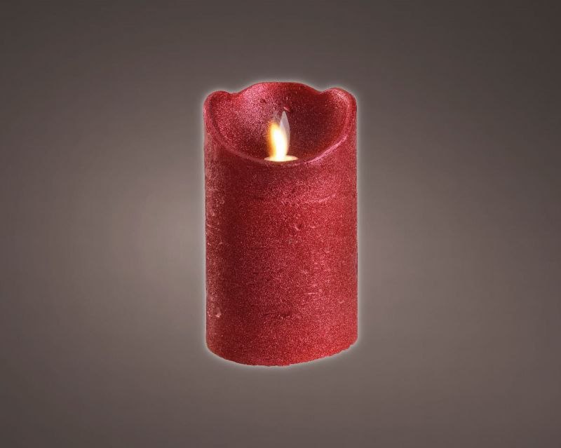 vela roja led calido 12,5x7,5cm